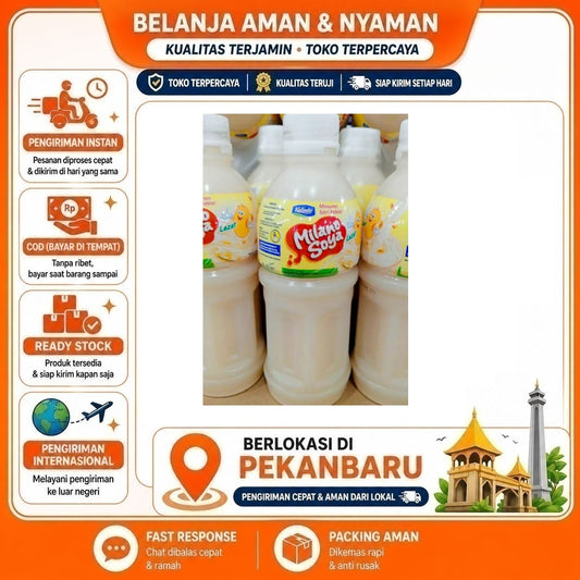 Pekanbaru 320ml Milano Soya Bean Milk Minuman Nabati Susu Non-Dairy Soybean Kemasan Botol