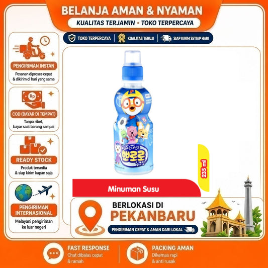 Pekanbaru 235 ml Pororo Milky Flavour Minuman Milk Rasa Susu Cair Minuman Anak Kemasan Praktis