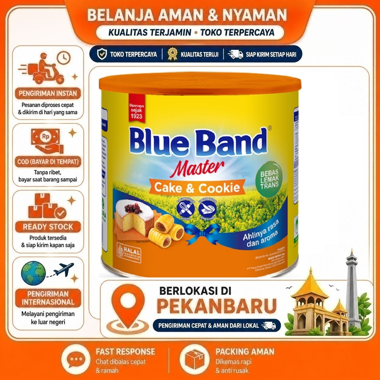 [SDW] pekanbaru/2 kg Blue Band Master Cake & Cookie Bebas Lemak Trans Kebutuhan Memasak Bahan Kue