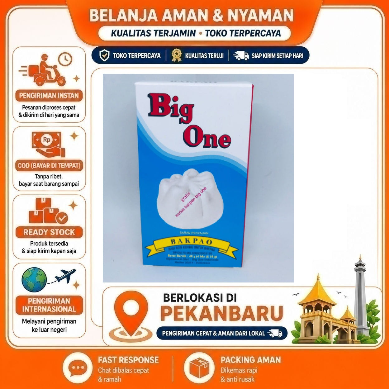 [SDW] pekanbaru/4 Saset Big One Bakpao Ragi Roti Kering Untuk Bakpau Bahan Baking Kue Cake Mix Halal