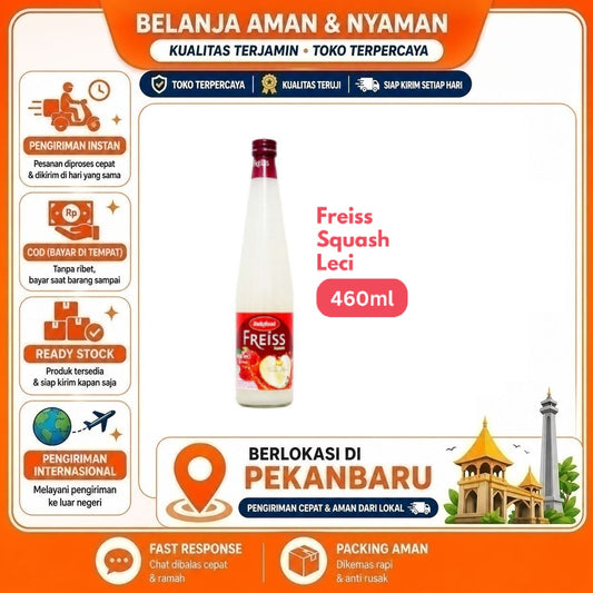 Pekanbaru 460ml Indofood Freiss Sirup Rasa Buah Leci Lychee Fruit Syrup Flavor Bahan Minuman
