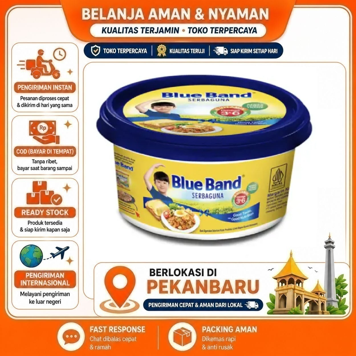 [SDW] pekanbaru/Blue Band Margarin Serbaguna 250g - Kaya Omega 3 & 6, 6 Vitamin, Serbaguna Masakan