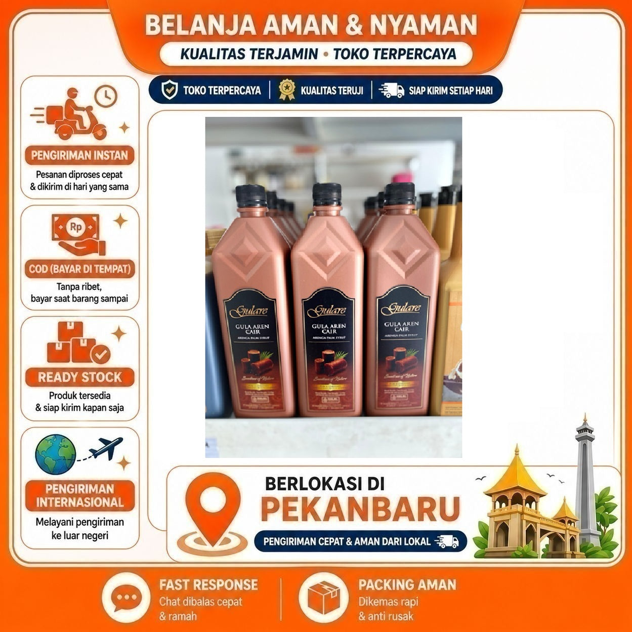 [SDW] pekanbaru/1.3 kg Gulare Gula Aren Cair Arenga Palm Syrup Premium Rasa Alami & Lembut Halal