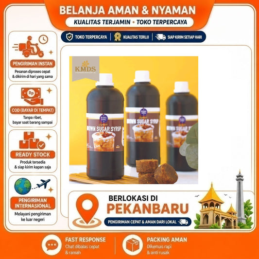 [SDW] pekanbaru/1 Liter Bobaking Brown Sugar Syrup Sirup Rasa Gula Merah Bahan Minuman Mix Drink 1L