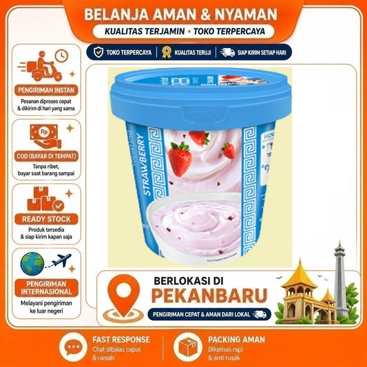Pekanbaru 1 kg Heavenly Blush Greek Yogurt Strawberry Rasa Stroberi Tinggi Protein, Lembut 1kg