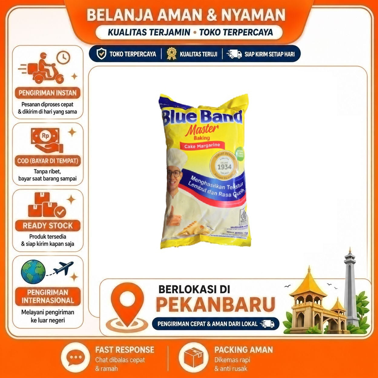 [SDW] pekanbaru/1 kg Blue Band Master Baking Cake Margarine Hasil Kue Tekstur Lembut & Rasa Gurih