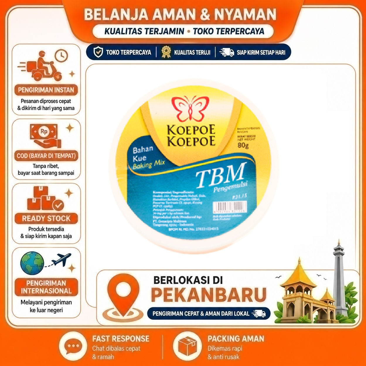 [SDW] pekanbaru/80gr TBM Koepoe Koepoe - Pengembang & Pelembut Kue Berkualitas Bahan Kue Baking Mix