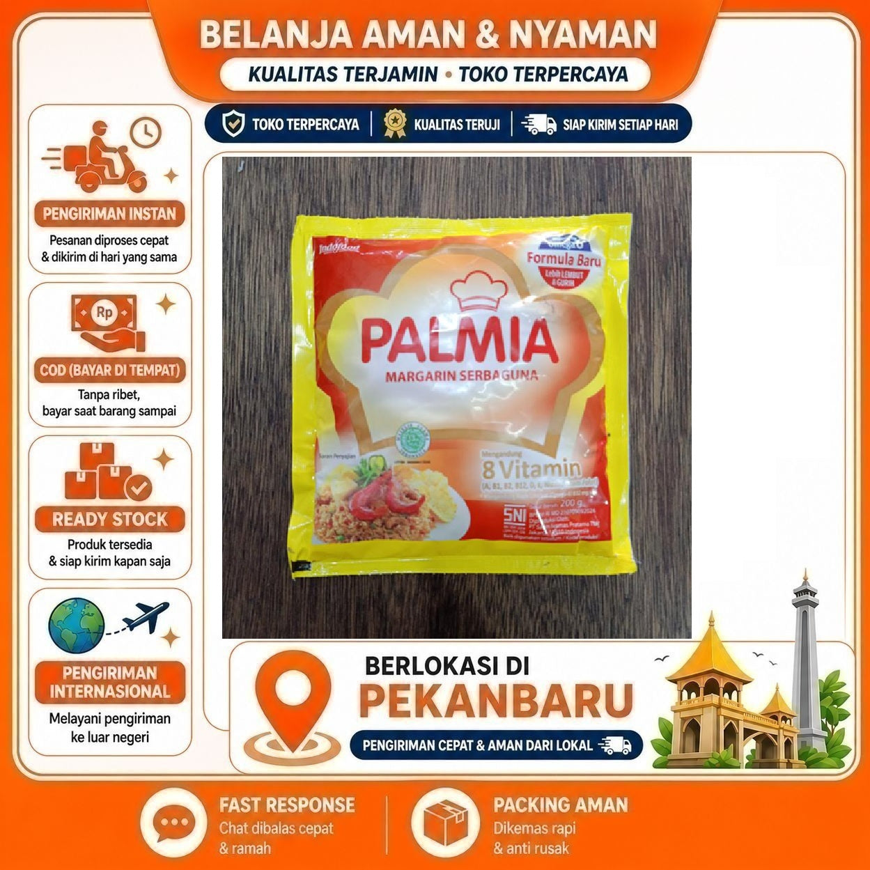 [SDW] pekanbaru/Margarin Palmia Serbaguna 200gr - Praktis, Serbaguna, Tahan Lama Kebutuhan Memasak
