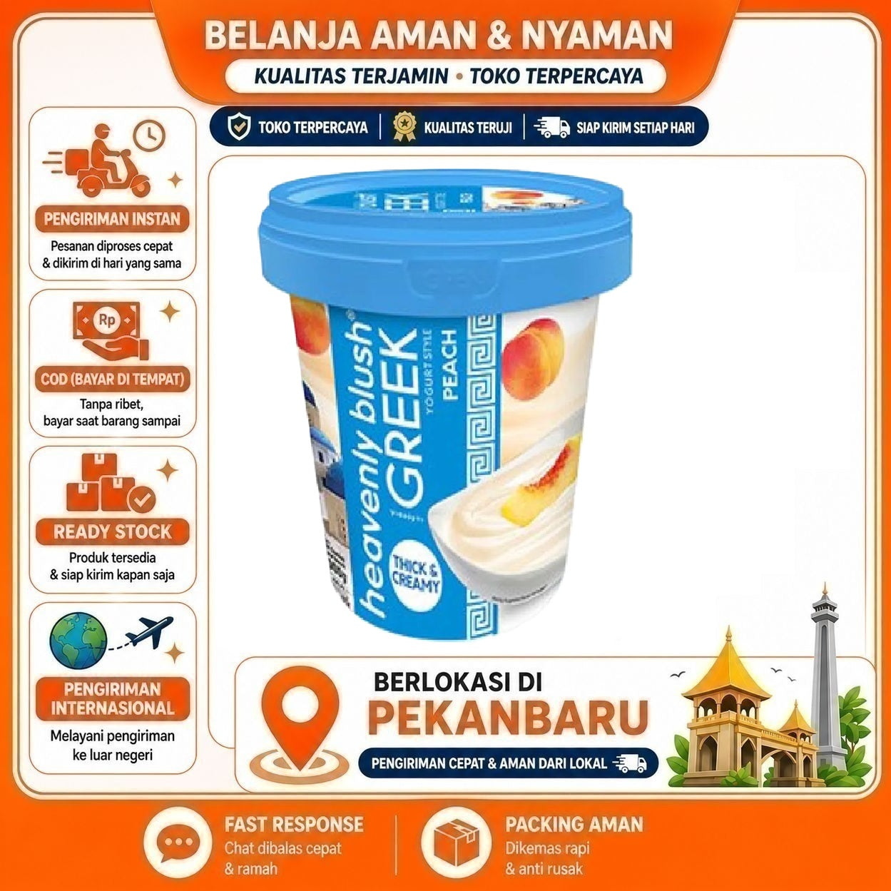 [SDW] pekanbaru/1 kg Heavenly Blush Greek Yogurt Style Peach Flavor Yoghurt Rasa Buah Persik Bergizi