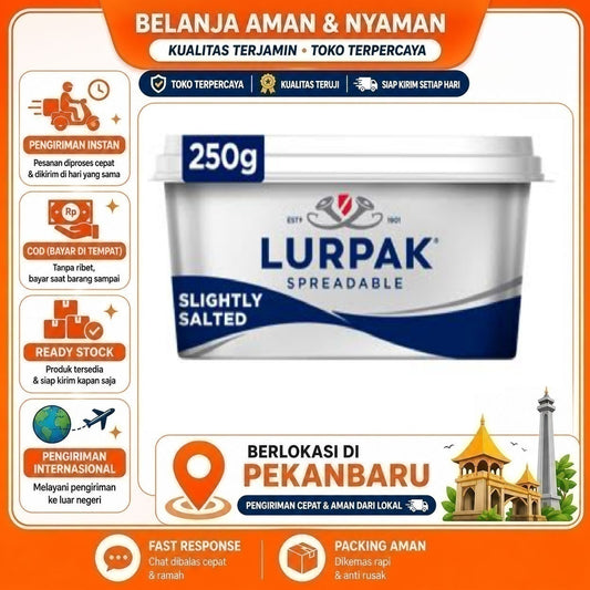 Pekanbaru 250 gr Lurpak Spreadable Slightly Salted Butter Olesan Mentega Asin Selai Roti Kue
