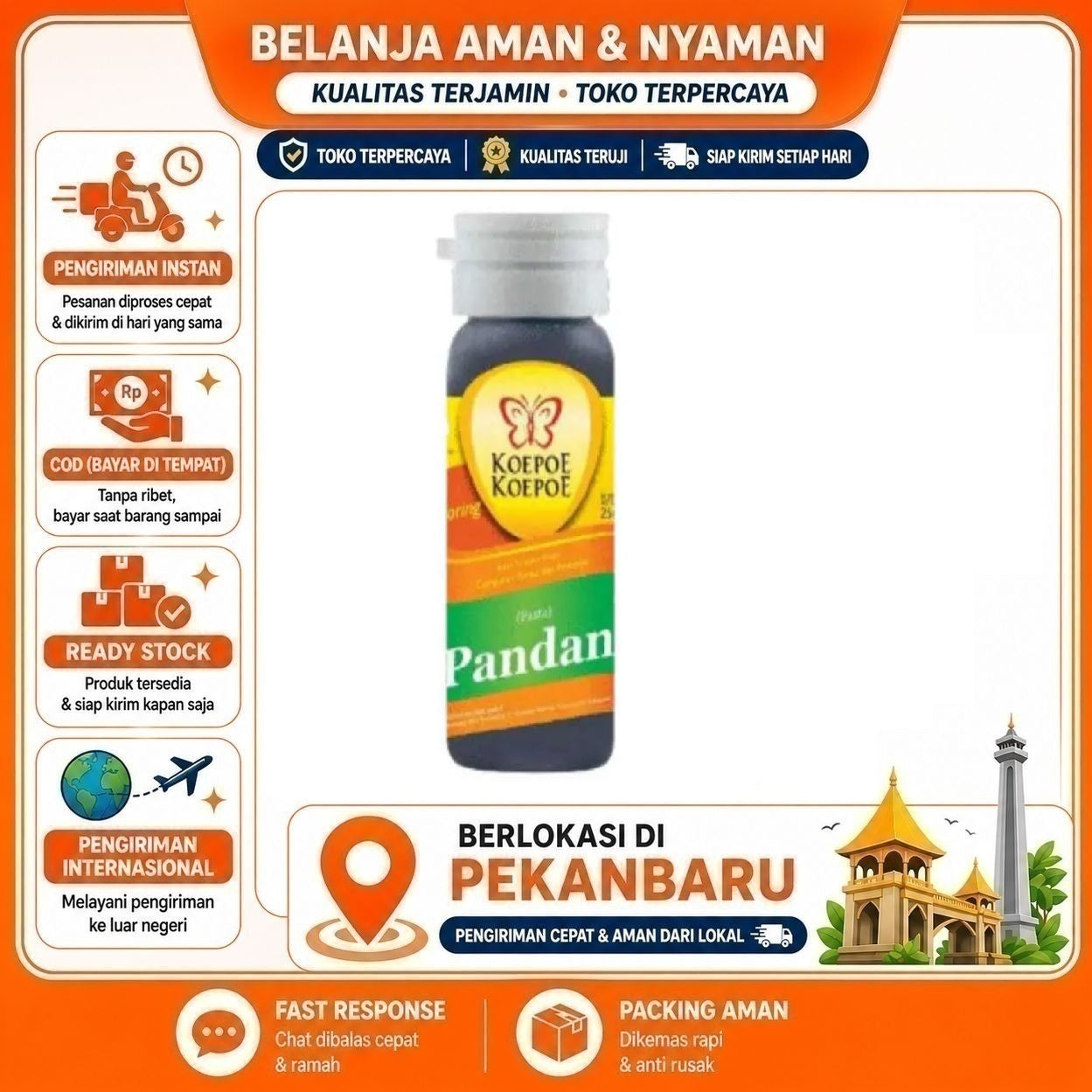 [SDW] pekanbaru/25ml Koepoe Koepoe Perisa Pasta Pandan Bahan Baking Kue Cake Mix Makanan Food Halal