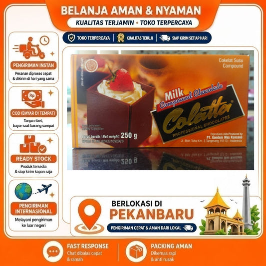 Pekanbaru 250 Gram Colatta Milk Compound Chocolate Cokelat Susu Batang Coksu Coklat Kue Halal