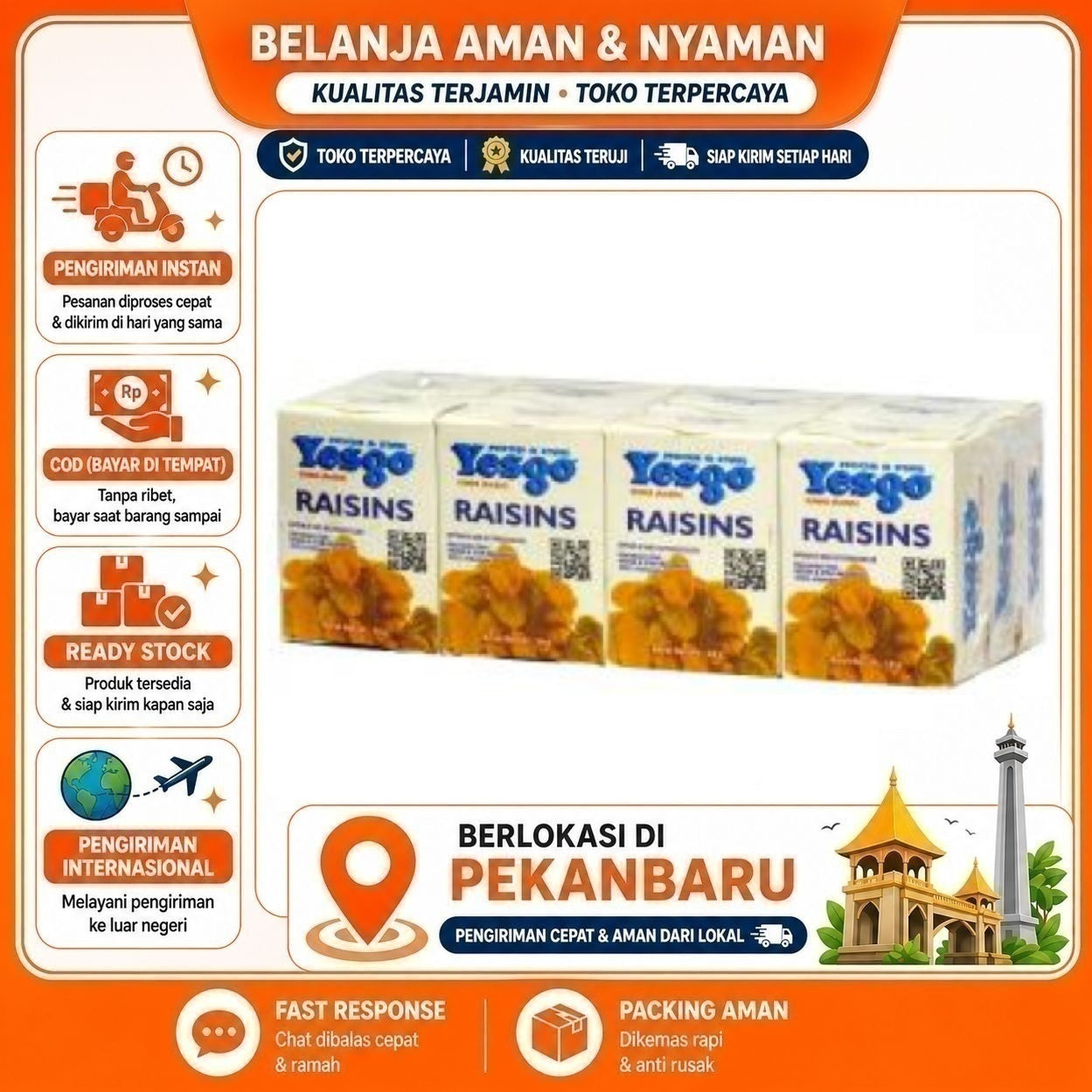 [SDW] pekanbaru/12 Pcs Kismis Kuning Tanpa Biji Yesgo Moon & Star Golden Raisin Seedless Raisins