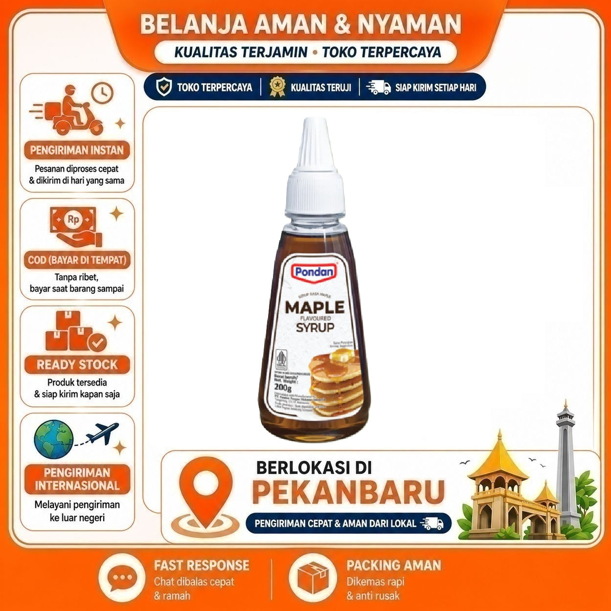 [SDW] pekanbaru/200 Gram Pondan Maple Syrup Flavoured Sirup Rasa Maple Bahan Dekorasi Kue Cake Mix