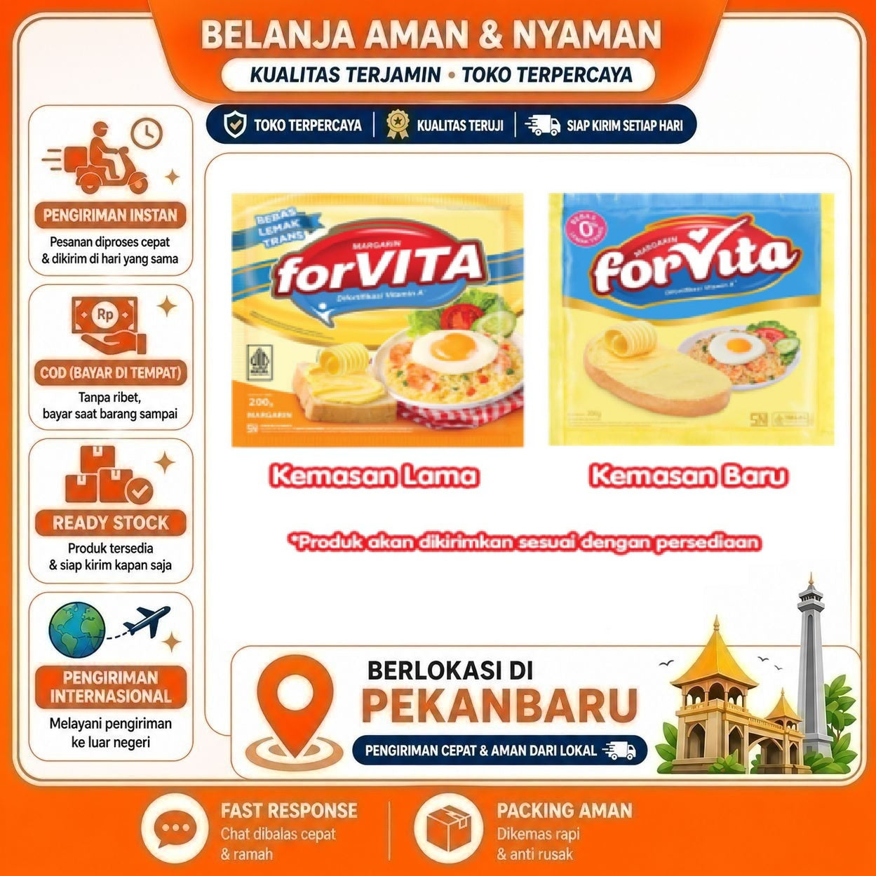 [SDW] pekanbaru/Forvita Margarin Palmia 200g - Ekonomis, Bebas Lemak Trans, Kemasan Praktis Halal