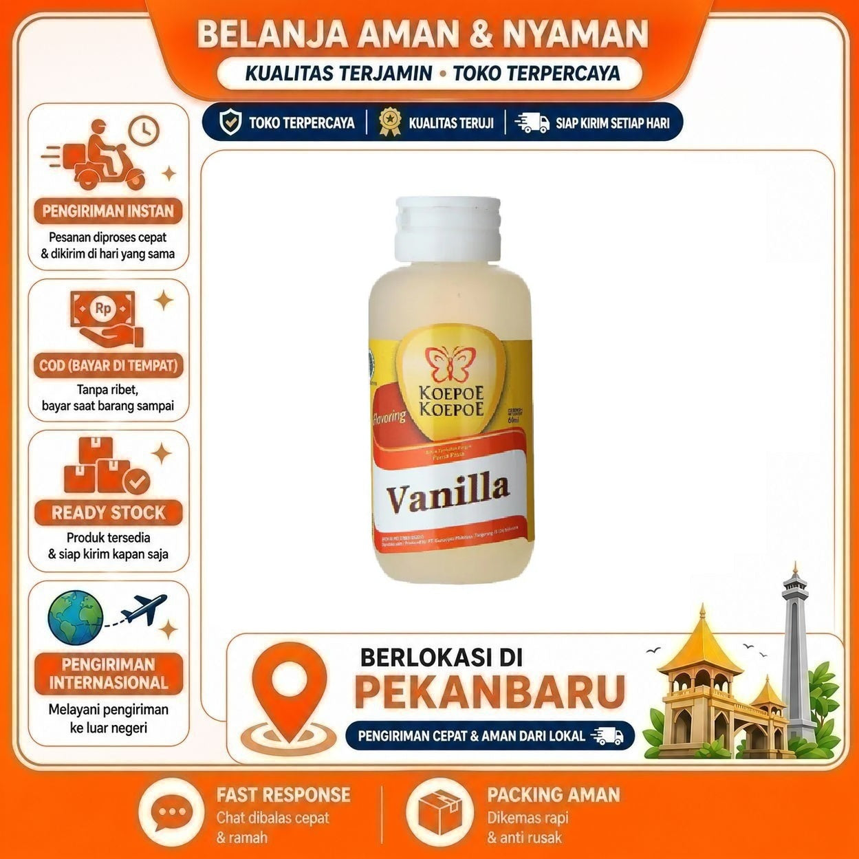 [SDW] pekanbaru/60ml Koepoe Koepoe Perisa Pasta Vanilla Vanila Bahan Makanan Kue Halal Cake Food Mix