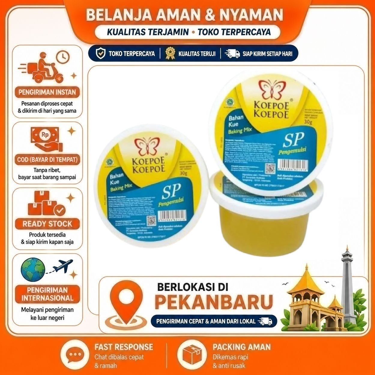 [SDW] pekanbaru/Pengemulsi Kue Koepoe-Koepoe SP 30 Gram - Stabilkan Adonan, Tekstur Lembut, Praktis