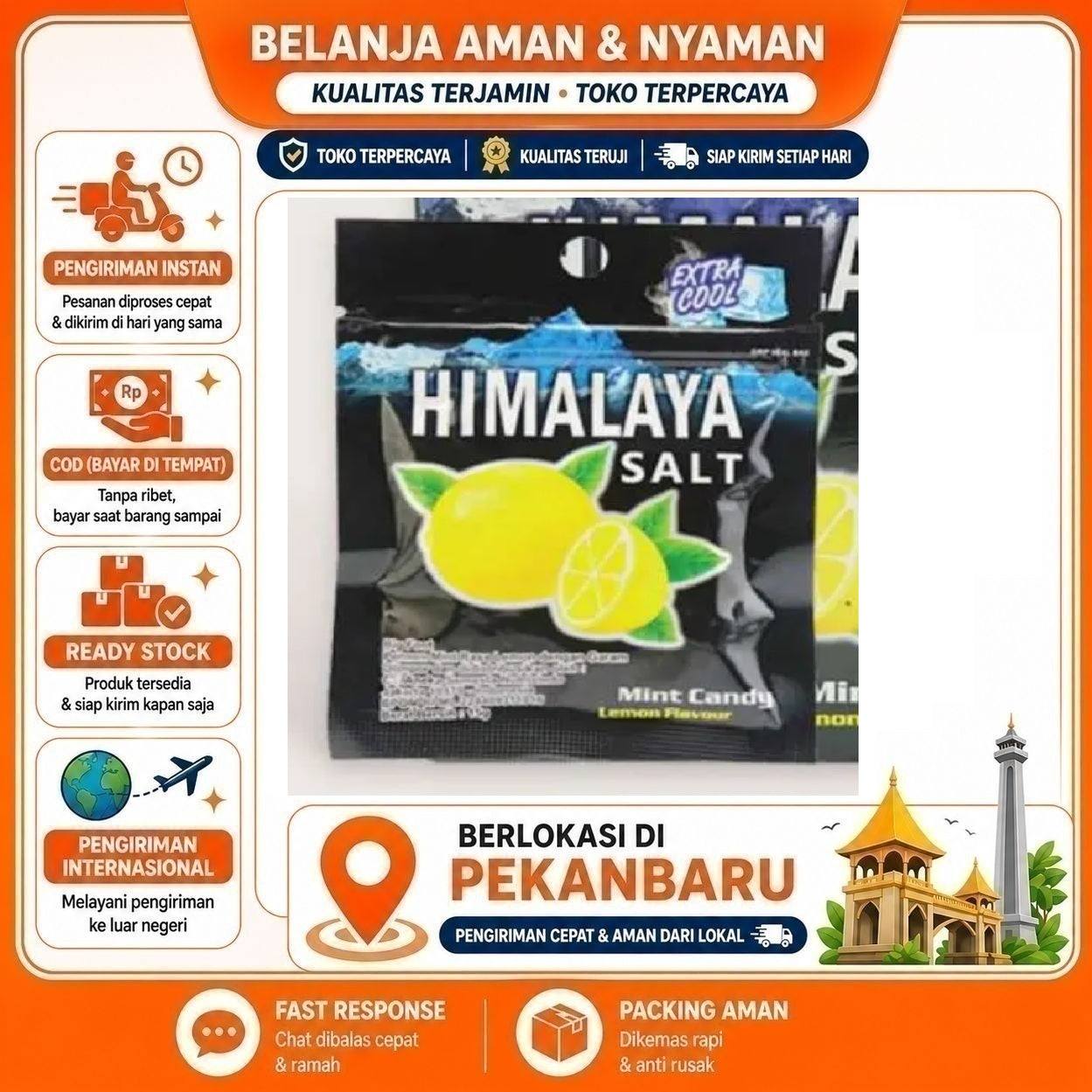 [SDW] pekanbaru/15 gr Himalaya Salt Mint Candy Permen Extra Cool Segar Dari Garam Himalayan Halal