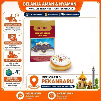 [SDW] pekanbaru/4 Saset GS Donat Ragi Roti Kering Untuk Donut Yeast Bahan Baking Kue Cake Mix Halal