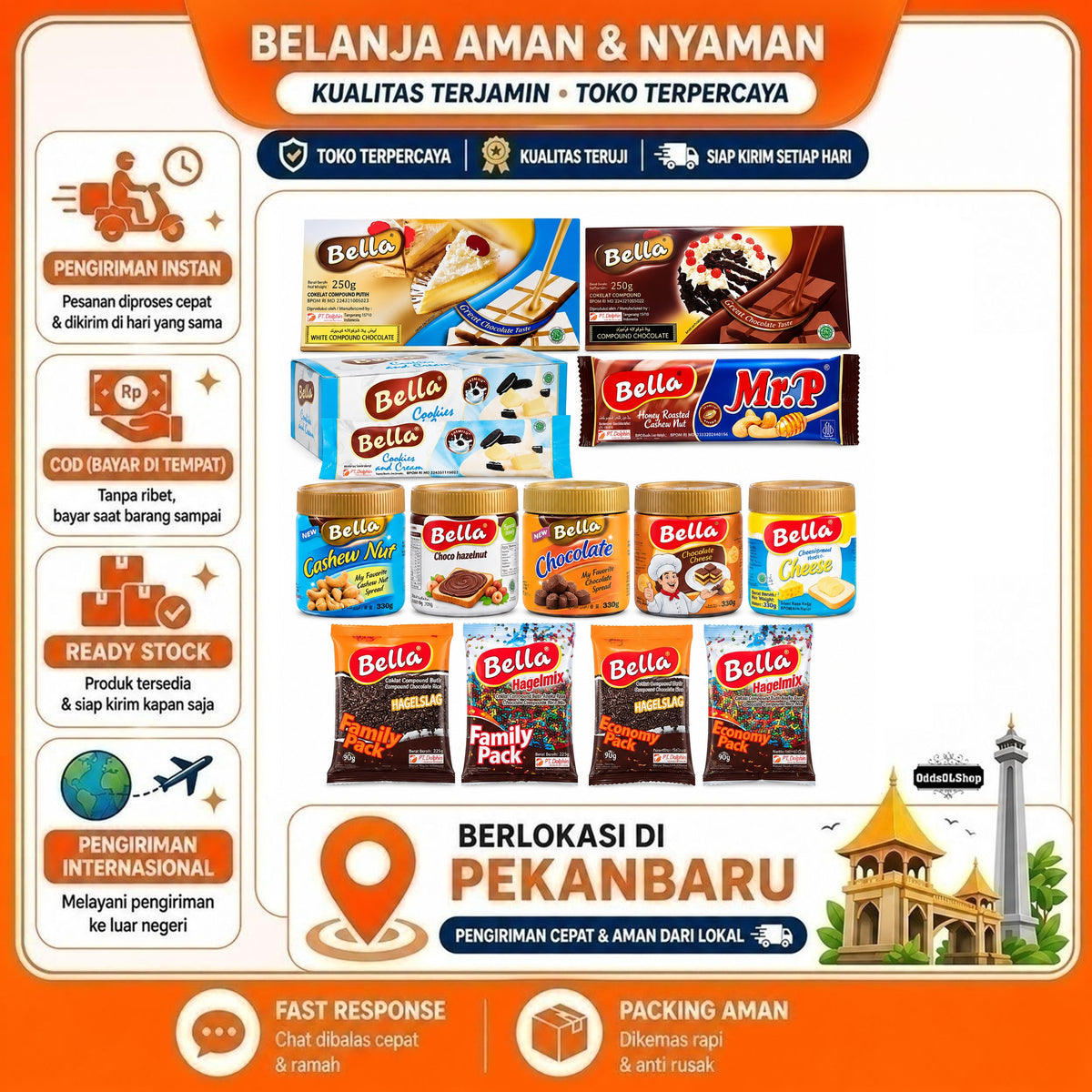 Meses Bella Hagelslag & Hagelmix / Cokelat Compound Butir / Chocolate Compound / Selai Cokelat - COD