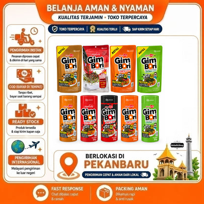 Mamasuka Gim Bori Dried Seaweed Sprinkles, Rumput Laut Rasa Original, Pedas, Extra Spicy, & Bulgogi